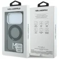 Калъф Karl Lagerfeld Hardcase IML Ring Stand MagSafe Kameo Metal (KLHMP18L6HRSMKMK) - iPhone 18 Pro / iPhone 17 Pro - Черен