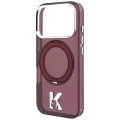 Калъф Karl Lagerfeld Hardcase IML Ring Stand MagSafe Kameo Metal (KLHMP18L6HRSMKMR) - iPhone 18 Pro / iPhone 17 Pro - Бордо
