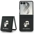 Калъф Karl Lagerfeld Saffiano Karl&Choupette Metal Pin (KLHCZF8SAPKCNPK) - Samsung Galaxy Z Flip8 - Черен
