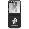 Калъф Karl Lagerfeld Saffiano Karl&Choupette Metal Pin (KLHCZF8SAPKCNPK) - Samsung Galaxy Z Flip8 - Черен