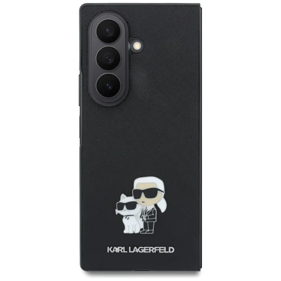 Калъф Karl Lagerfeld Saffiano Karl&Choupette Metal Pin (KLHCZFD8SAPKCNPK) - Samsung Galaxy Z Fold8 Ultra - Черен