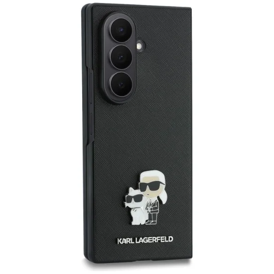 Калъф Karl Lagerfeld Saffiano Karl&Choupette Metal Pin (KLHCZFD8SAPKCNPK) - Samsung Galaxy Z Fold8 Ultra - Черен
