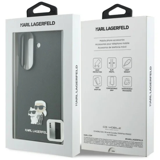 Калъф Karl Lagerfeld Saffiano Karl&Choupette Metal Pin (KLHCZFD8SAPKCNPK) - Samsung Galaxy Z Fold8 Ultra - Черен