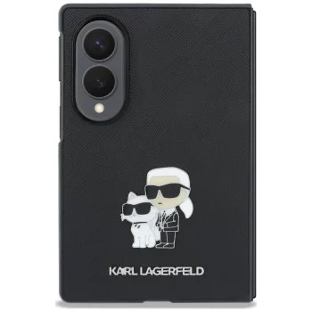 Калъф Karl Lagerfeld Saffiano Karl&Choupette Metal Pin (KLHCZFW8SAPKCNPK) - Samsung Galaxy Z Fold8 - Черен