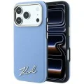 Калъф Karl Lagerfeld Saffiano Small Script Metal Logo MagSafe (KLHMP18L6PWSKSB) - iPhone 18 Pro / iPhone 17 Pro - Светлосин
