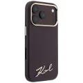 Калъф Karl Lagerfeld Saffiano Small Script Metal Logo MagSafe (KLHMP18L6PWSKSR) - iPhone 18 Pro / iPhone 17 Pro - Бордо