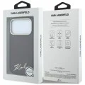 Калъф Karl Lagerfeld Saffiano Small Script Metal Logo MagSafe (KLHMP18L6PWSKSR) - iPhone 18 Pro / iPhone 17 Pro - Бордо
