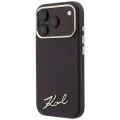 Калъф Karl Lagerfeld Saffiano Small Script Metal Logo MagSafe (KLHMP18L6PWSKSR) - iPhone 18 Pro / iPhone 17 Pro - Бордо