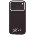 Калъф Karl Lagerfeld Saffiano Small Script Metal Logo MagSafe (KLHMP18L6PWSKSR) - iPhone 18 Pro / iPhone 17 Pro - Бордо