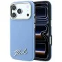 Калъф Karl Lagerfeld Saffiano Small Script Metal Logo MagSafe (KLHMP18X6PWSKSB) - iPhone 18 Pro Max / iPhone 17 Pro Max - Светлосин