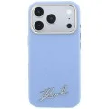 Калъф Karl Lagerfeld Saffiano Small Script Metal Logo MagSafe (KLHMP18X6PWSKSB) - iPhone 18 Pro Max / iPhone 17 Pro Max - Светлосин