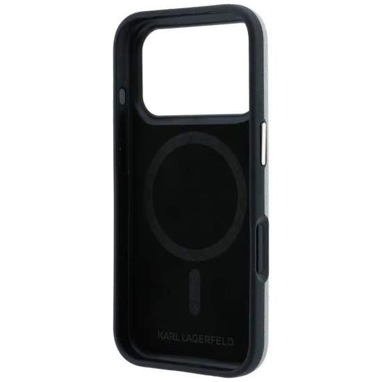 Калъф Karl Lagerfeld Saffiano Small Script Metal Logo MagSafe (KLHMP18X6PWSKSE) - iPhone 18 Pro Max / iPhone 17 Pro Max - Бежов