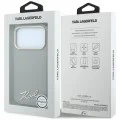 Калъф Karl Lagerfeld Saffiano Small Script Metal Logo MagSafe (KLHMP18X6PWSKSE) - iPhone 18 Pro Max / iPhone 17 Pro Max - Бежов