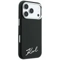 Калъф Karl Lagerfeld Saffiano Small Script Metal Logo MagSafe (KLHMP18X6PWSKSK) - iPhone 18 Pro Max / iPhone 17 Pro Max - Черен