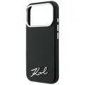 Калъф Karl Lagerfeld Saffiano Small Script Metal Logo MagSafe (KLHMP18X6PWSKSK) - iPhone 18 Pro Max / iPhone 17 Pro Max - Черен