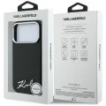 Калъф Karl Lagerfeld Saffiano Small Script Metal Logo MagSafe (KLHMP18X6PWSKSK) - iPhone 18 Pro Max / iPhone 17 Pro Max - Черен