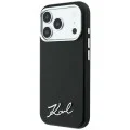 Калъф Karl Lagerfeld Saffiano Small Script Metal Logo MagSafe (KLHMP18X6PWSKSK) - iPhone 18 Pro Max / iPhone 17 Pro Max - Черен