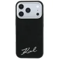 Калъф Karl Lagerfeld Saffiano Small Script Metal Logo MagSafe (KLHMP18X6PWSKSK) - iPhone 18 Pro Max / iPhone 17 Pro Max - Черен