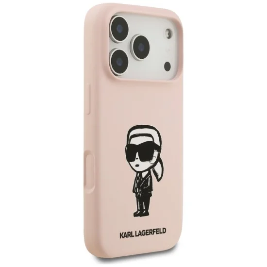Калъф Karl Lagerfeld Silicone Sketch & Logo (KLHMP17XSKIGROP) - iPhone 17 Pro Max - Розов