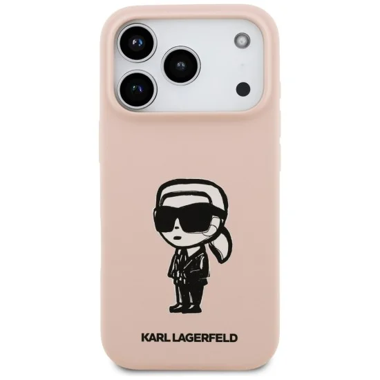 Калъф Karl Lagerfeld Silicone Sketch & Logo (KLHMP17XSKIGROP) - iPhone 17 Pro Max - Розов