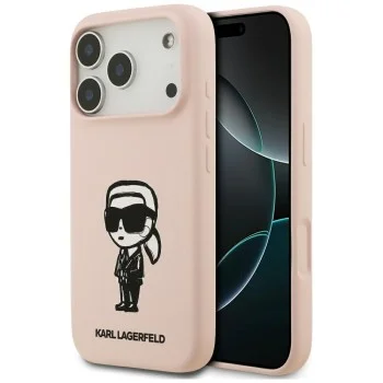 Калъф Karl Lagerfeld Silicone Sketch & Logo (KLHMP17XSKIGROP) - iPhone 17 Pro Max - Розов