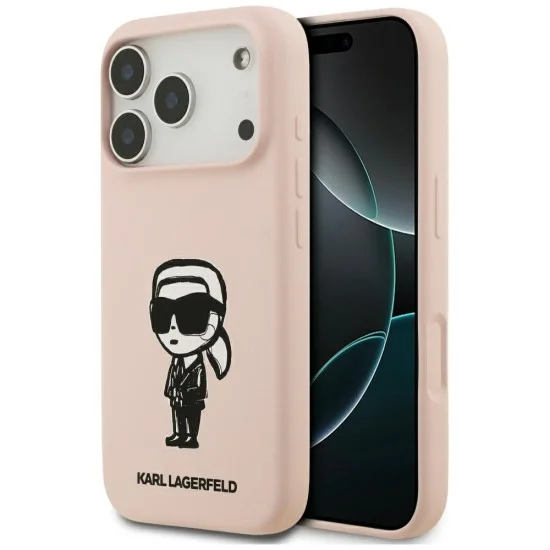 Калъф Karl Lagerfeld Silicone Sketch & Logo (KLHMP17XSKIGROP) - iPhone 17 Pro Max - Розов