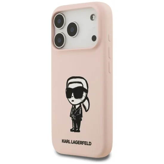 Калъф Karl Lagerfeld Silicone Sketch & Logo (KLHMP17XSKIGROP) - iPhone 17 Pro Max - Розов