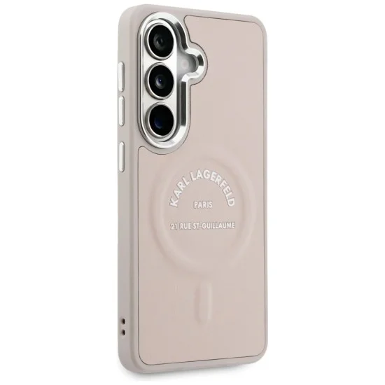 Калъф Karl Lagerfeld Wrapped Leather with Karl RSG Logo MagSafe (KLHMS26SPSKRSGEP) - Samsung Galaxy S26 - Розов