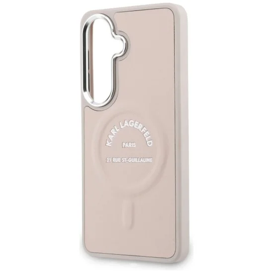 Калъф Karl Lagerfeld Wrapped Leather with Karl RSG Logo MagSafe (KLHMS26SPSKRSGEP) - Samsung Galaxy S26 - Розов