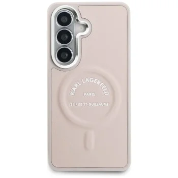 Калъф Karl Lagerfeld Wrapped Leather with Karl RSG Logo MagSafe (KLHMS26SPSKRSGEP) - Samsung Galaxy S26 - Розов