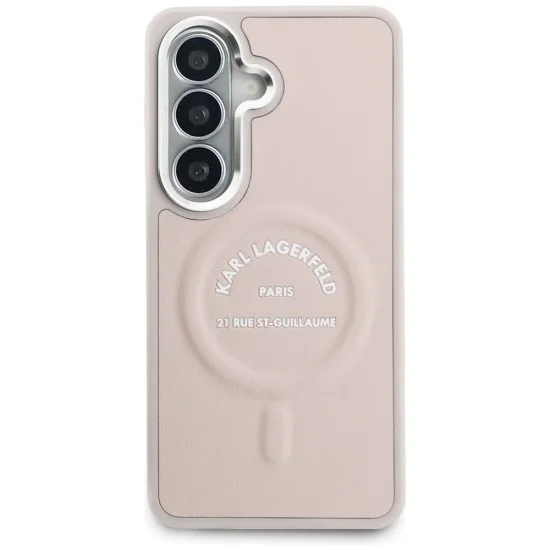 Калъф Karl Lagerfeld Wrapped Leather with Karl RSG Logo MagSafe (KLHMS26SPSKRSGEP) - Samsung Galaxy S26 - Розов