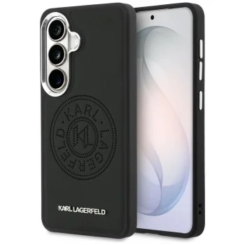 Калъф Karl Lagerfeld Wrapped Leather with Karl Round Point Logo MagSafe (KLHMS26MPSKRPMK) - Samsung Galaxy S26 Plus - Черен
