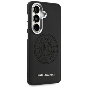 Калъф Karl Lagerfeld Wrapped Leather with Karl Round Point Logo MagSafe (KLHMS26MPSKRPMK) - Samsung Galaxy S26 Plus - Черен