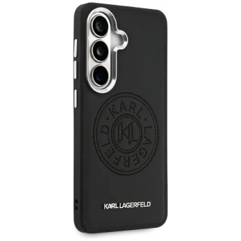 Калъф Karl Lagerfeld Wrapped Leather with Karl Round Point Logo MagSafe (KLHMS26MPSKRPMK) - Samsung Galaxy S26 Plus - Черен