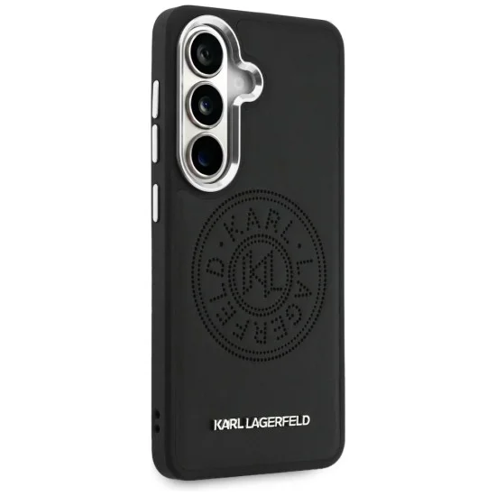 Калъф Karl Lagerfeld Wrapped Leather with Karl Round Point Logo MagSafe (KLHMS26MPSKRPMK) - Samsung Galaxy S26 Plus - Черен