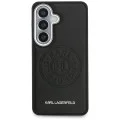 Калъф Karl Lagerfeld Wrapped Leather with Karl Round Point Logo MagSafe (KLHMS26MPSKRPMK) - Samsung Galaxy S26 Plus - Черен