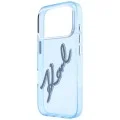 Калъф Karl Lagerfeld IML Big Signature Resin Logo Metal Frame (KLHCP18X6HCKSRB) - iPhone 18 Pro Max / iPhone 17 Pro Max - Син