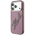 Калъф Karl Lagerfeld IML Big Signature Resin Logo Metal Frame (KLHCP18X6HCKSRR) - iPhone 18 Pro Max / iPhone 17 Pro Max - Бордо