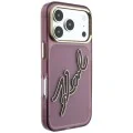 Калъф Karl Lagerfeld IML Big Signature Resin Logo Metal Frame (KLHCP18X6HCKSRR) - iPhone 18 Pro Max / iPhone 17 Pro Max - Бордо
