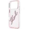 Калъф Karl Lagerfeld IML Big Signature Resin Logo and Metal Frame (KLHCP18L6HCKSRP) - iPhone 18 Pro / iPhone 17 Pro - Розов