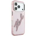 Калъф Karl Lagerfeld IML Big Signature Resin Logo and Metal Frame (KLHCP18L6HCKSRP) - iPhone 18 Pro / iPhone 17 Pro - Розов