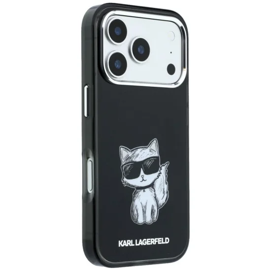 Калъф Karl Lagerfeld IML Choupette Body Sketch Print MagSafe (KLHMP18L6HCIKDK) - iPhone 18 Pro / iPhone 17 Pro - Черен