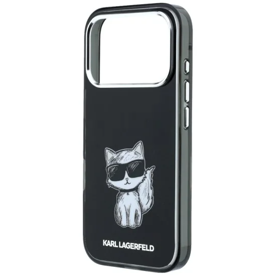 Калъф Karl Lagerfeld IML Choupette Body Sketch Print MagSafe (KLHMP18L6HCIKDK) - iPhone 18 Pro / iPhone 17 Pro - Черен