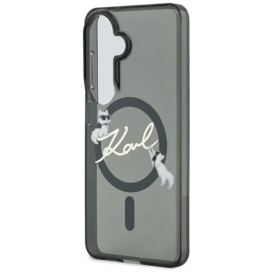 Калъф Karl Lagerfeld IML Choupette Karl Script Logo MagSafe (KLHMS26M5HKSCAK) - Samsung Galaxy S26 Plus - Черен