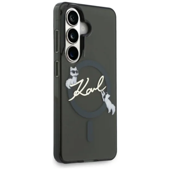 Калъф Karl Lagerfeld IML Choupette Karl Script Logo MagSafe (KLHMS26M5HKSCAK) - Samsung Galaxy S26 Plus - Черен