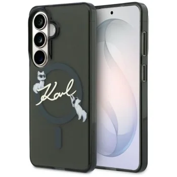 Калъф Karl Lagerfeld IML Choupette Karl Script Logo MagSafe (KLHMS26M5HKSCAK) - Samsung Galaxy S26 Plus - Черен