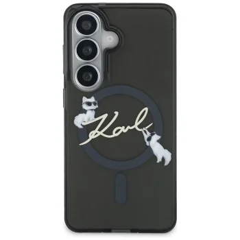 Калъф Karl Lagerfeld IML Choupette Karl Script Logo MagSafe (KLHMS26M5HKSCAK) - Samsung Galaxy S26 Plus - Черен
