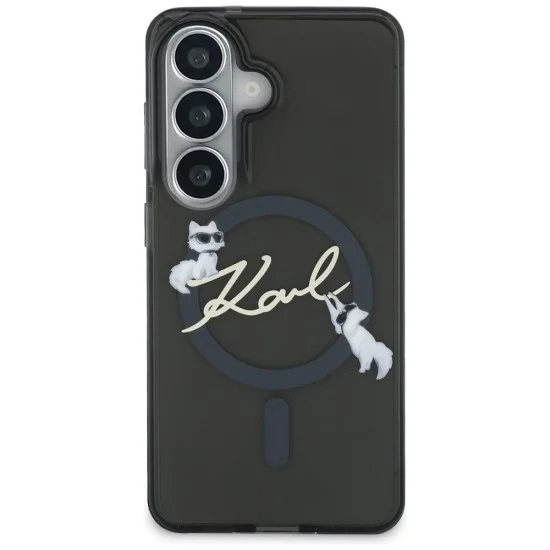 Калъф Karl Lagerfeld IML Choupette Karl Script Logo MagSafe (KLHMS26M5HKSCAK) - Samsung Galaxy S26 Plus - Черен