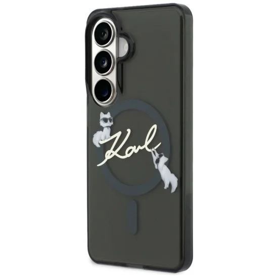 Калъф Karl Lagerfeld IML Choupette Karl Script Logo MagSafe (KLHMS26M5HKSCAK) - Samsung Galaxy S26 Plus - Черен