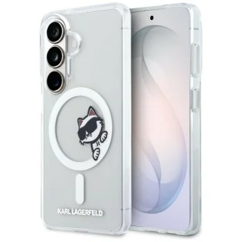 Калъф Karl Lagerfeld IML Choupette Peekaboo Logo MagSafe (KLHMS26S6HCPSCT) - Samsung Galaxy S26 - Бял
